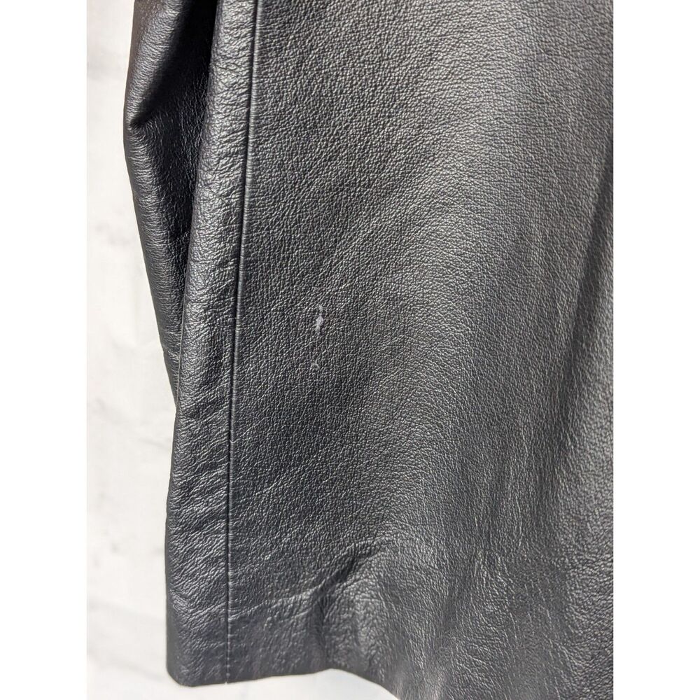 Dialogue Vintage Black 100% Leather Blazer Jacket L - Picture 4 of 5